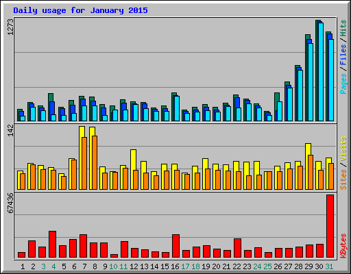 Daily usage for January 2015