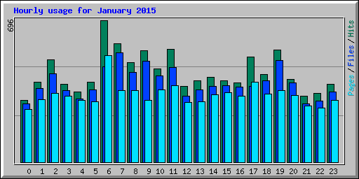 Hourly usage for January 2015