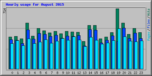 Hourly usage for August 2015