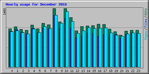 Hourly usage for December 2016